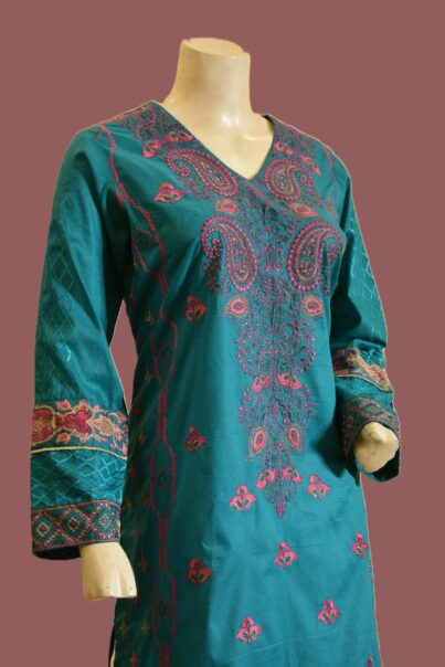 1 Piece Cotton Shirt-Embroidered (Pret) - Image 3